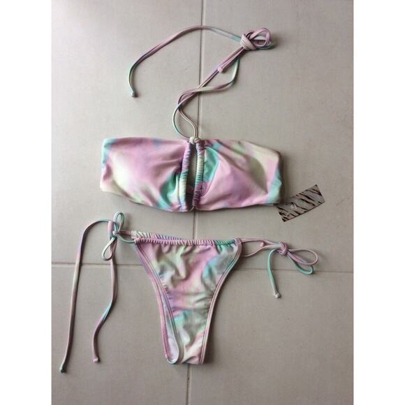 Cupshe x Stassie Swim String Bikini Set Abstract Abalone Swimsuit - Picture 1 of 11
